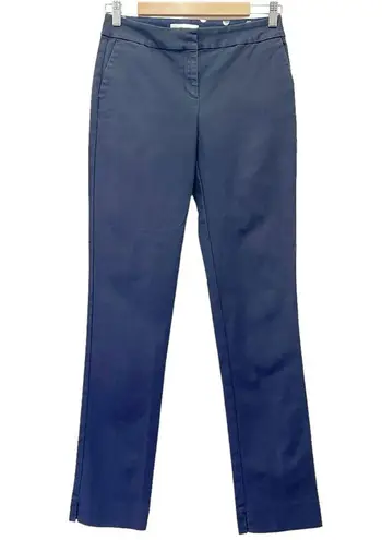 Boden Navy Blue Slim Straight Cotton Chino Pants Preppy Casual Pant Size 4 Long