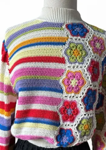 Farm Rio HANDMADE CROCHET SWEATER SIZE SMAL- NEVER WORN- NWOT