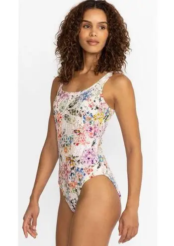 Johnny Was NWT Neon Jungle Eyelet One Piece Swimsuit Size Medium $228