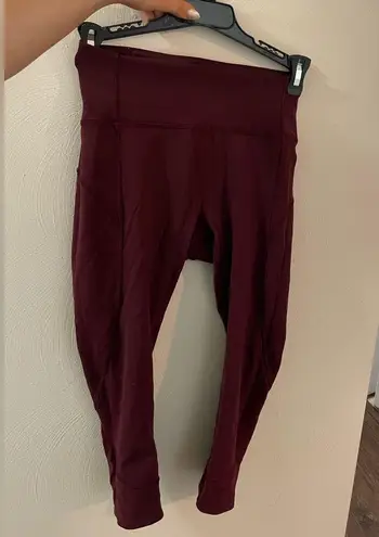 Lululemon Maroon burgundy  crop activewear leggings