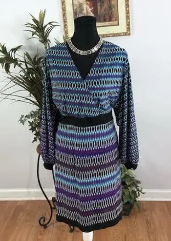 Laundry by Design Women Dress LG Boho Vacation Resort Wear Sleeveless Zip Back