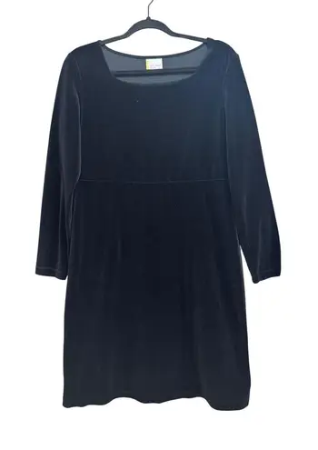Hanna Andersson Velvet Dress Long Sleeve Square Neck Black Dress M Size M