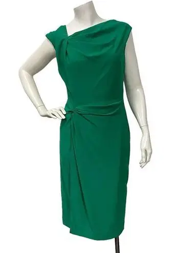New York And Company Eva Mendes womens Sheath Twisted Asymmetric green dress Sz 2