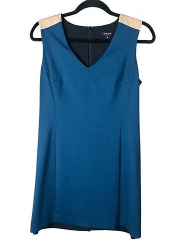 Drew Blue Beige Color Block Sleeveless Sheath Style Office Business Dress Size 4