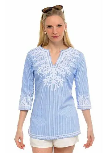 Gretchen Scott Embroidered Pinstripe Tunic - The Reef Sz L