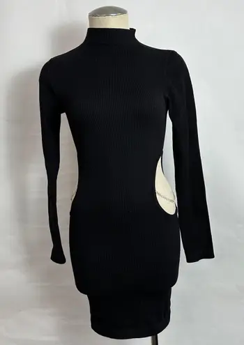 ZARA Ribbed Open Side Mock Neck Sweater