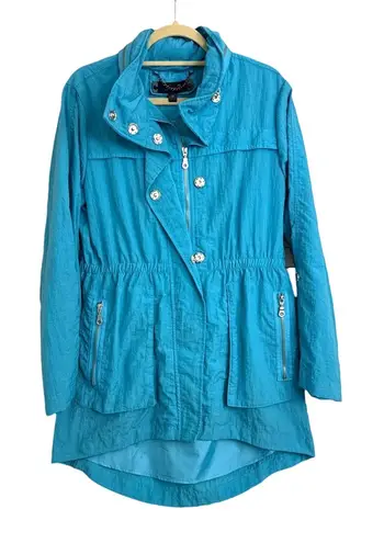 Seven7 Throwback Windbreaker Anorak Blue Convertible Rain Jacket Size Medium