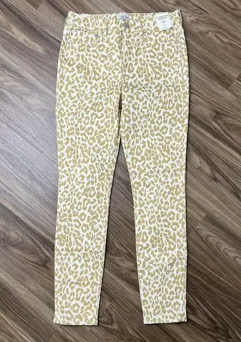 J. Crew Size 28 Jeans 10" High Rise Toothpick Animal Print Safari Leopard NEW