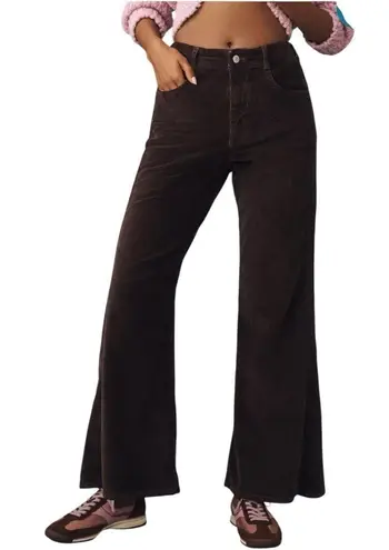 Pilcro Anthropologie The Adi Mid-Rise Relaxed Flare Jeans: Corduroy Wide Leg