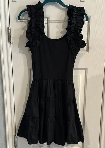 Karina Grimaldi Rania Mini Ruffle Dress Sleeveless Women’s M Little Black Dress