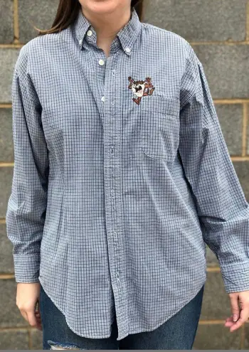 Warner Brothers Vintage 90s Tasmanian Devil from Looney Tunes Cotton Button Down Shirt