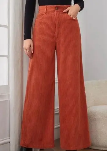 Weekday  Ace Coral Corduroy Wide Leg Trouser Pants