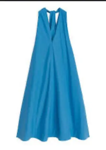 Arket Teal Blue Halter Trapeze Dress Size XS