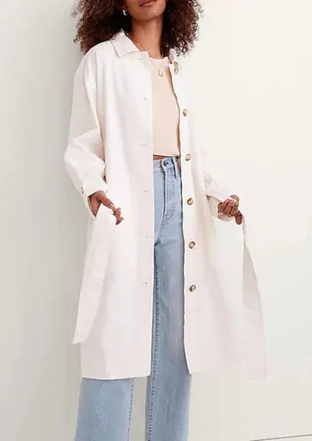 Madewell  Cotton-Linen Trench Coat in White NE394