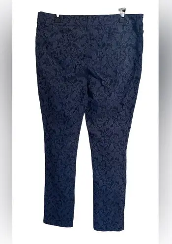 NYDJ NEW Not Your Daughters Jeans Jade Leggings Navy Jacquard Floral. Size 12