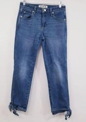 AMO Tie Ankle Jeans Medium Vintage Blue Denim Size 27