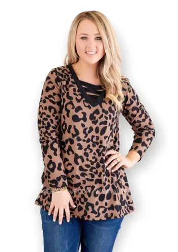Heimish USA -Leopard Print Tunic/Dress-Long sleeve-NWT.