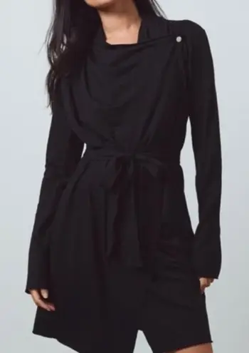 Lunya Black Draped Robe Size M