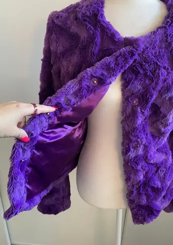 Esley Nwt  Purple Faux Fur Jacket