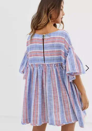 Free People Summer nights striped dress boho western bohemian lagenlook