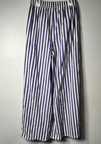 ONIA Chloe Striped Wide Leg Pants High Slit