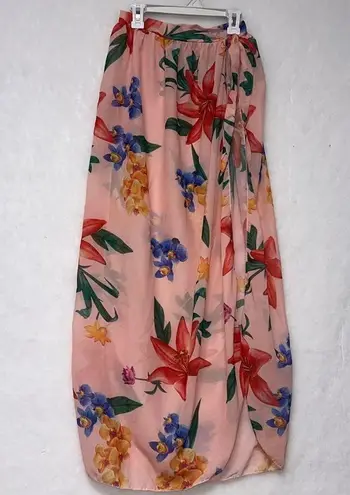 Womens Swimwear Skirt Cover Ups Open Front Sz Medium Pink