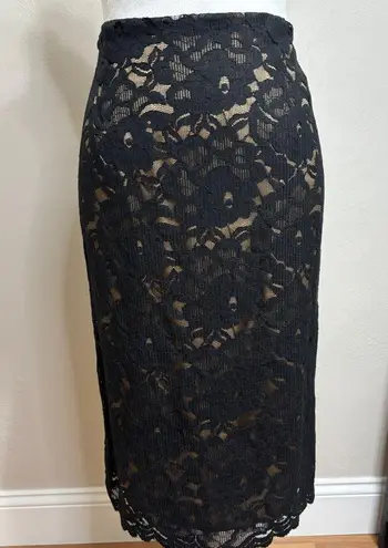 New York & Co Pencil Skirt Womens 4 Black Lace NWT Whimsigoth Elegant Party Gift
