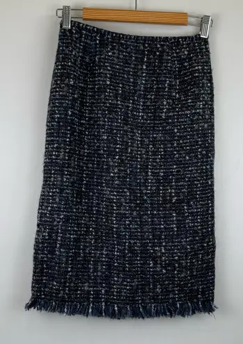 Lafayette 148 New York Tweed Pencil Skirt Blue/Black/White Women's Size 2 Blue