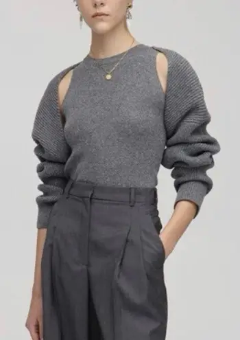 The Frankie Shop NWT Women's Grey Knit Shrug & Tank Set Size L Casual Fall - Image 1