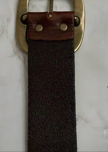 Linea Pelle Pierced Studded Brown Genuine Leather Belt Size L