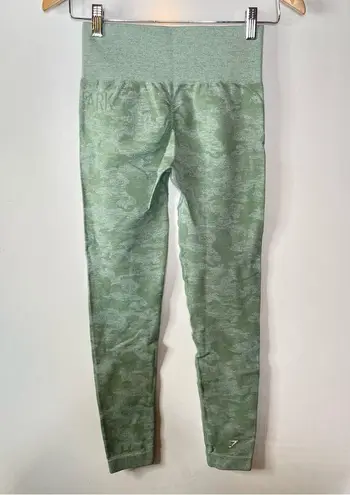 Gymshark  Green Camo Full Length Leggings with Butt Scrunch