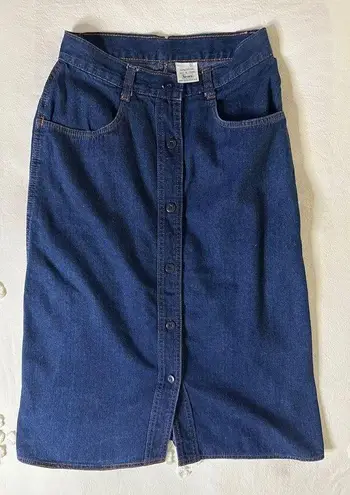 Vintage 70s Sears Denim Button Down Midi Skirt