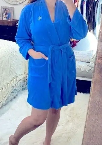 Lauren Ralph Lauren blue terrycloth robe size small with pockets & belt