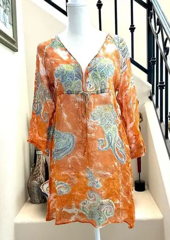 Tangerine AnD paisley tunic