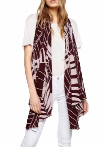 new Liebeskind Berlin π Woven Jungle Leaf Print Scarf π Wine π Made in India