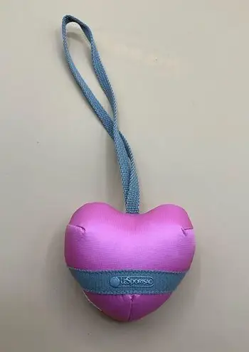 LeSportsac A Sweet Pink Heart Purse Charm Nylon Stuffed Bag Plush Charm