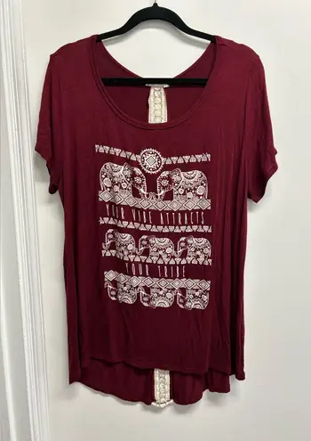 French Pastry Burgundy Elephant Graphic Tee