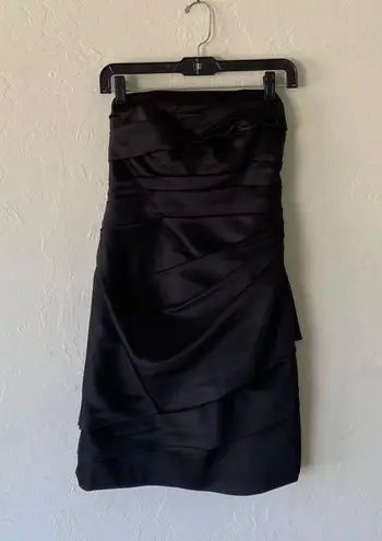 David's Bridal David’s Bridal black strapless ruched dress size 2.