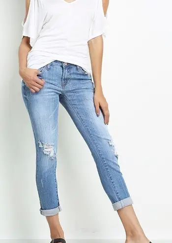 I AND M Jeans Size 11 Distressed Light Wash Women's Blue