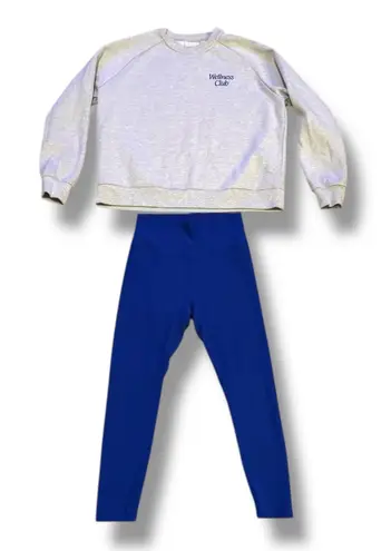 Wilo The Label Wellness Club Gray Crewneck Sweatshirt Blue Leggings Set M/L NEW Size undefined