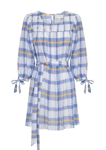 Daughters of India NEW Freya Dress in Periwinkle Blue Plaid
