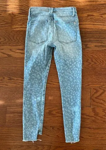 BLACK ORCHID Miranda Off Step High Rise Skinny Jeans Cheetah Print Size 25 Luxe Blue