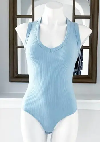 Drew Anthropologie’s Thong Bodysuit Ribbed V-Neck Top Size S NWT $136.00