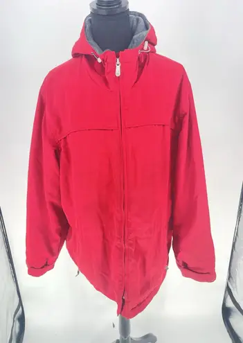 Pacific trail Vintage WomensSz Large Red Hooded Fleece Lined Winter Jacket