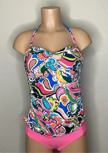 Bleu Rod Beattie New.  twist bandeau tankini top. Size 12. Retails $98