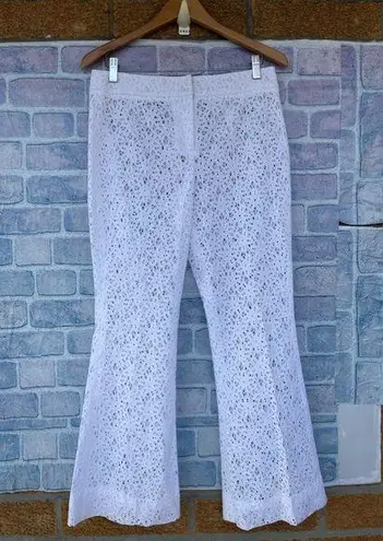MICHELLE FARMER COLLABORATE LACE WIDE LEG PANTS SIZE 6 White