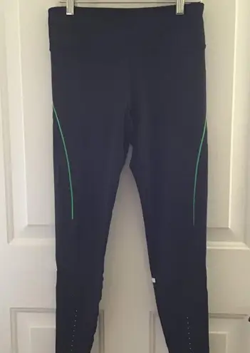 Lilybod BLACK GREEN NEONSTRIPED LEGGINGS. M