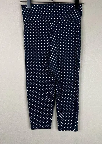 Ralph Lauren  Capri Legging Sz Small Navy/White Polka Dot High Rise Crop