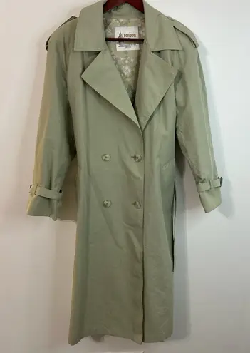 London Fog Vintage Long Fog Women's Trench Coat — Union Made in USA — Size 8