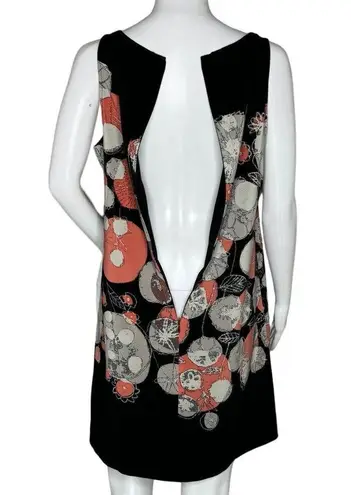 Julie Dillon Dress Women 6 Black Orange Geometric Shift Artsy Art to Wear Preppy